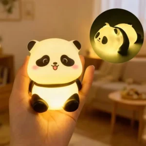 panda led night light living room cute panda plastic lamp bedside decor creative kids night light birthday gift cake decor