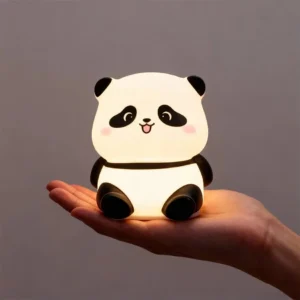 panda led night light living room cute panda plastic lamp bedside decor creative kids night light birthday gift cake decor