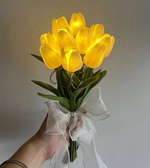 5 pcs Tulips with LED Light Artificial Tulip Flowers Table Lamp Simulation Tulips Bouquet Night Light Gifts for Home Decoration 561392670 1483541552902634 8917954882228935198 n
