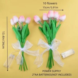 5 pcs Tulips with LED Light Artificial Tulip Flowers Table Lamp Simulation Tulips Bouquet Night Light Gifts for Home Decoration 5pcs tulips with led light artificial tulip flowers table lamp simulation tulips bouquet night light gifts for home decoration